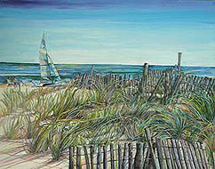 Beach scene paintings