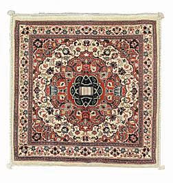 Ivory Kashan Carpet Pillow