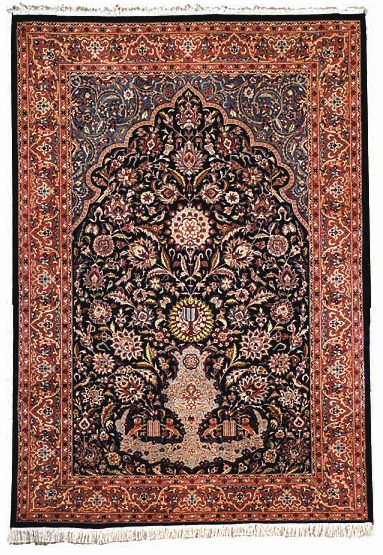 Navy/Red Tree of Life Carpet