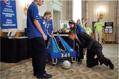 The President Meets Daisy the Robot