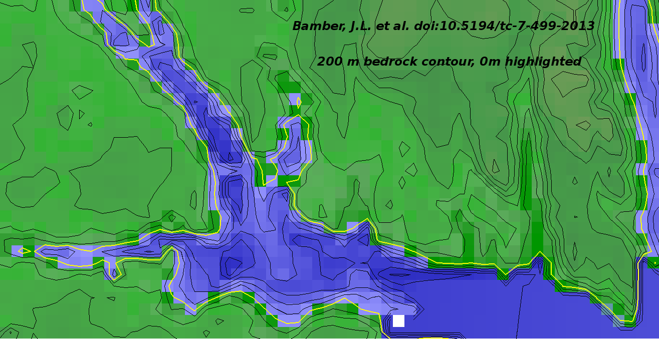 200m Bedrock contours under Helheim