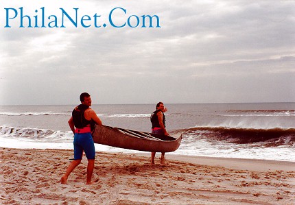 Canoeing in the Atlantic Ocean