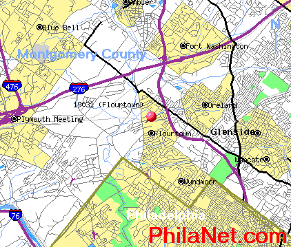 Map Of Flourtown, PA